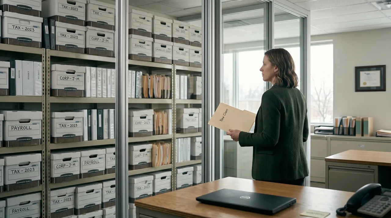 A wall of filing cabinets — the scaling limit made visual