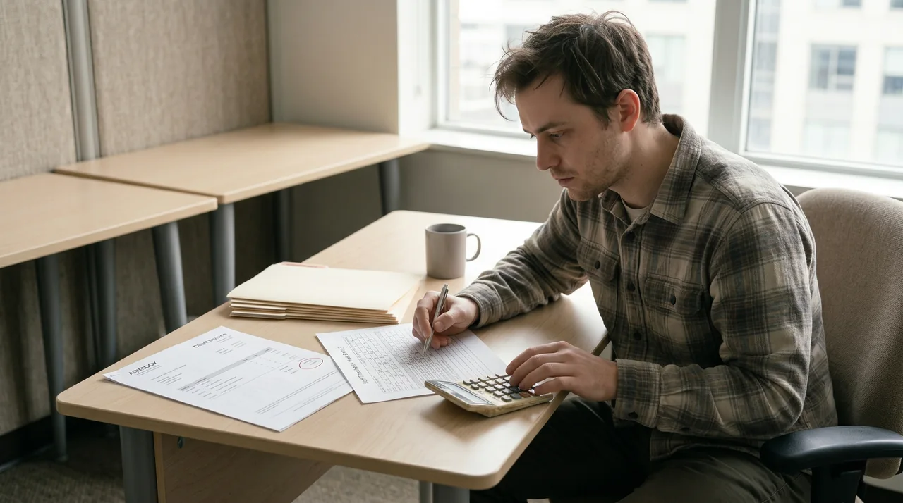 Fragmented data and broken light paths drifting in a dark void — broken payroll flows