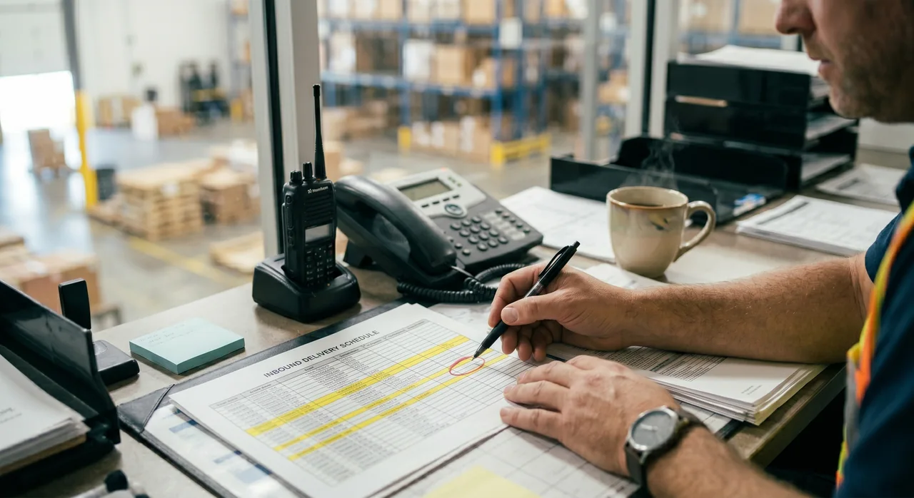 Warehouse manager facing a dashboard full of red warning alerts